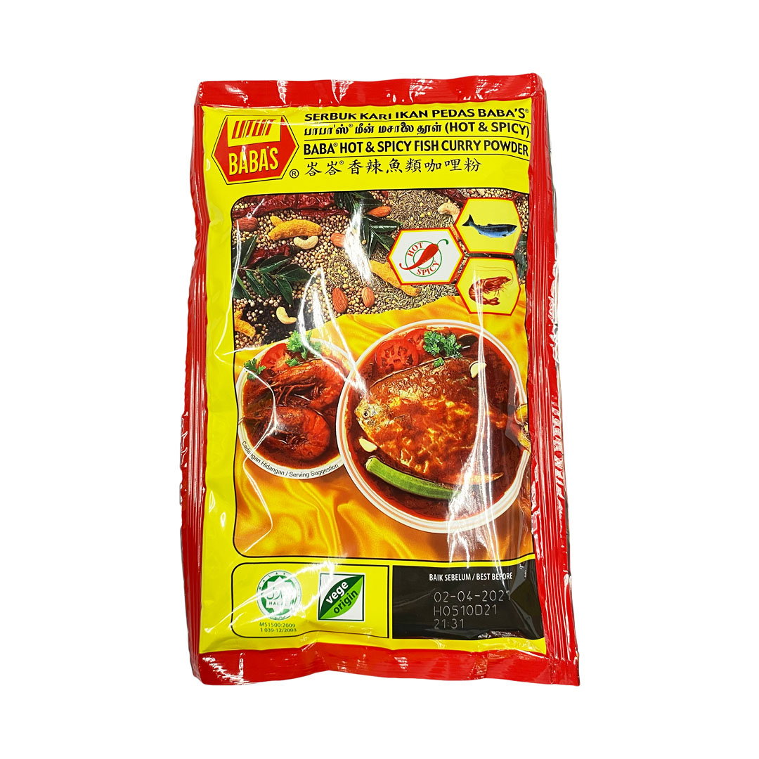 BABAS HOT & SPICY FISH CURRY POWDER 125G_0