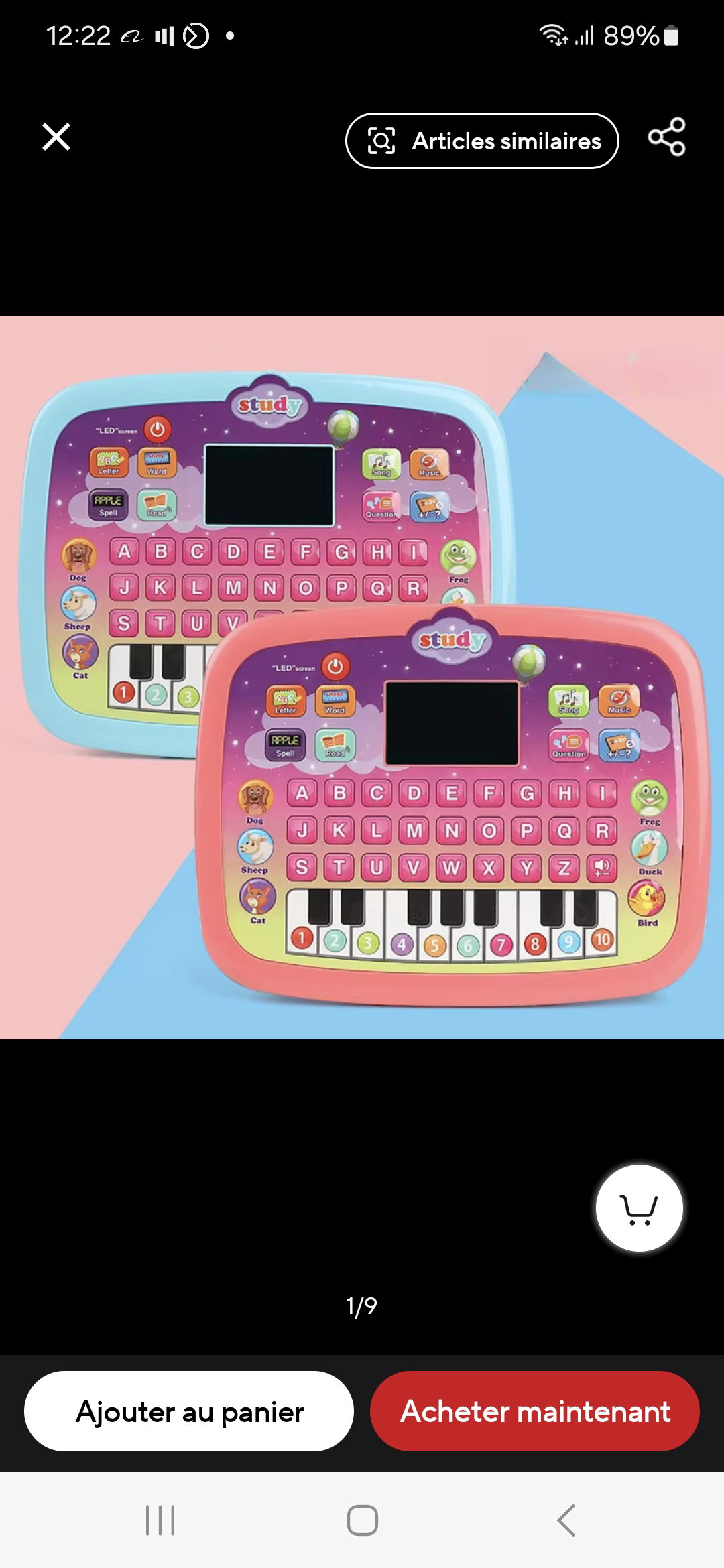 Tablette Apprentissage Educative Bilingue Français - Anglais Jouet éducatif avec écran LCD Affichage_5