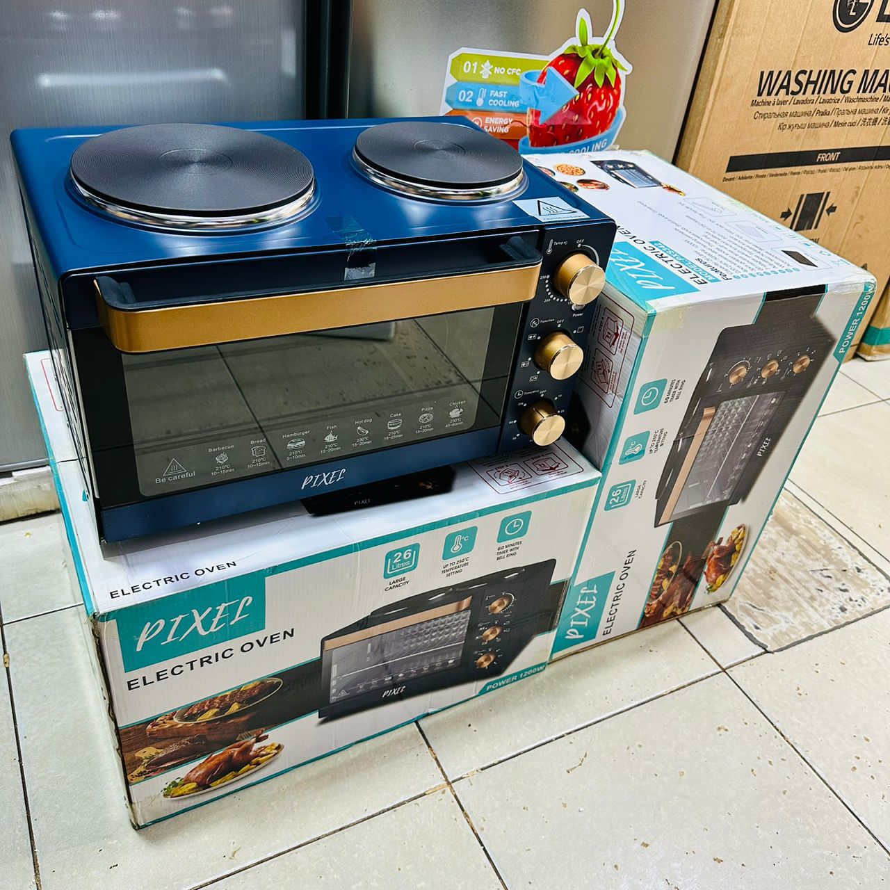 Pixel 26 litres electric mini oven with 2 hot plates _0
