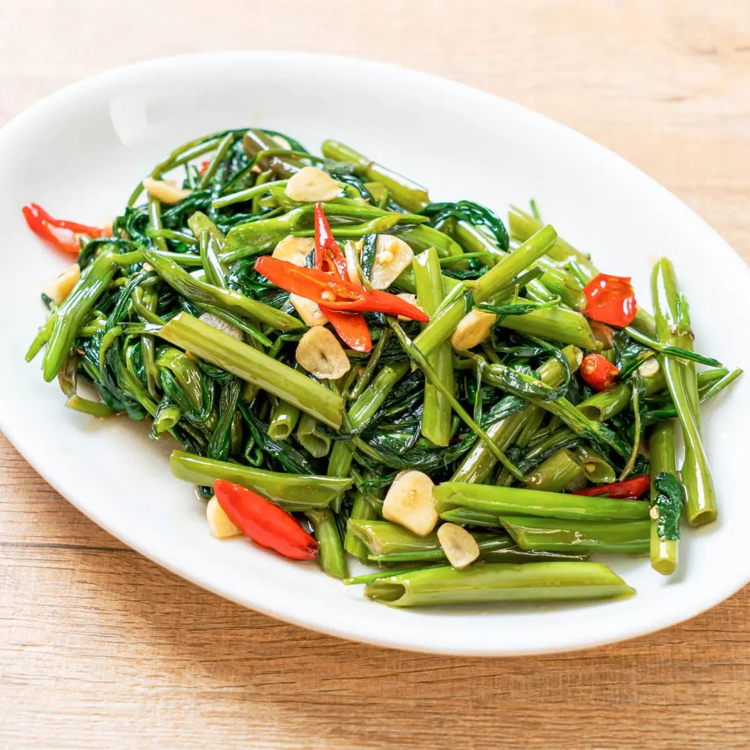 Stir-fried Morning glory ผัดผักบุ้ง