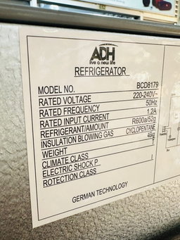 ADH 276 litres double door fridge BCD8179