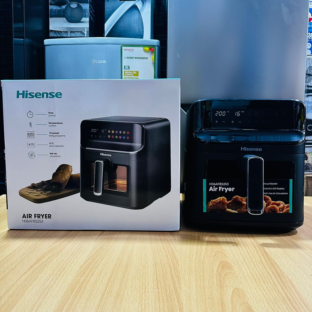 Hisense 6.7L Air Fryer H06AFBS2S3, Power 1350 W, With LED Display And Touch Control, Temperature Infinitely Adjustable without BPA and PFOA – Black_1