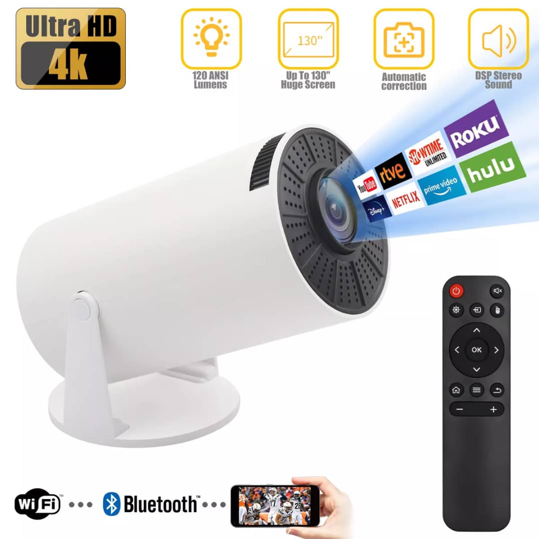 Ultra HD smart Mini Projector 130 inches 1080P Wifi Bluetooth Portable Home Theater