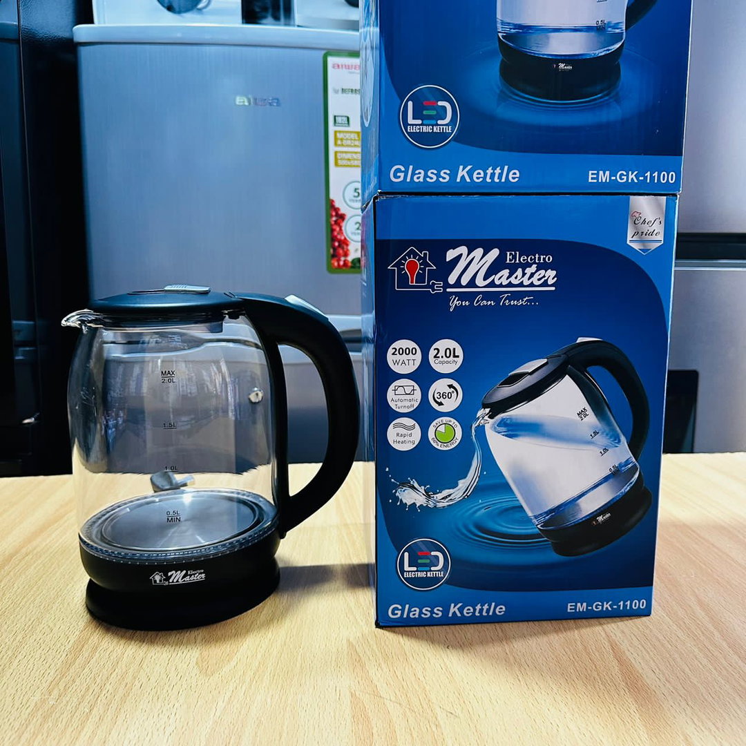 Electro Master 2L Electric Glass Kettle | EM-GK1100
