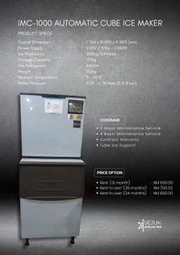 IMC-1000 automatic cube ice maker