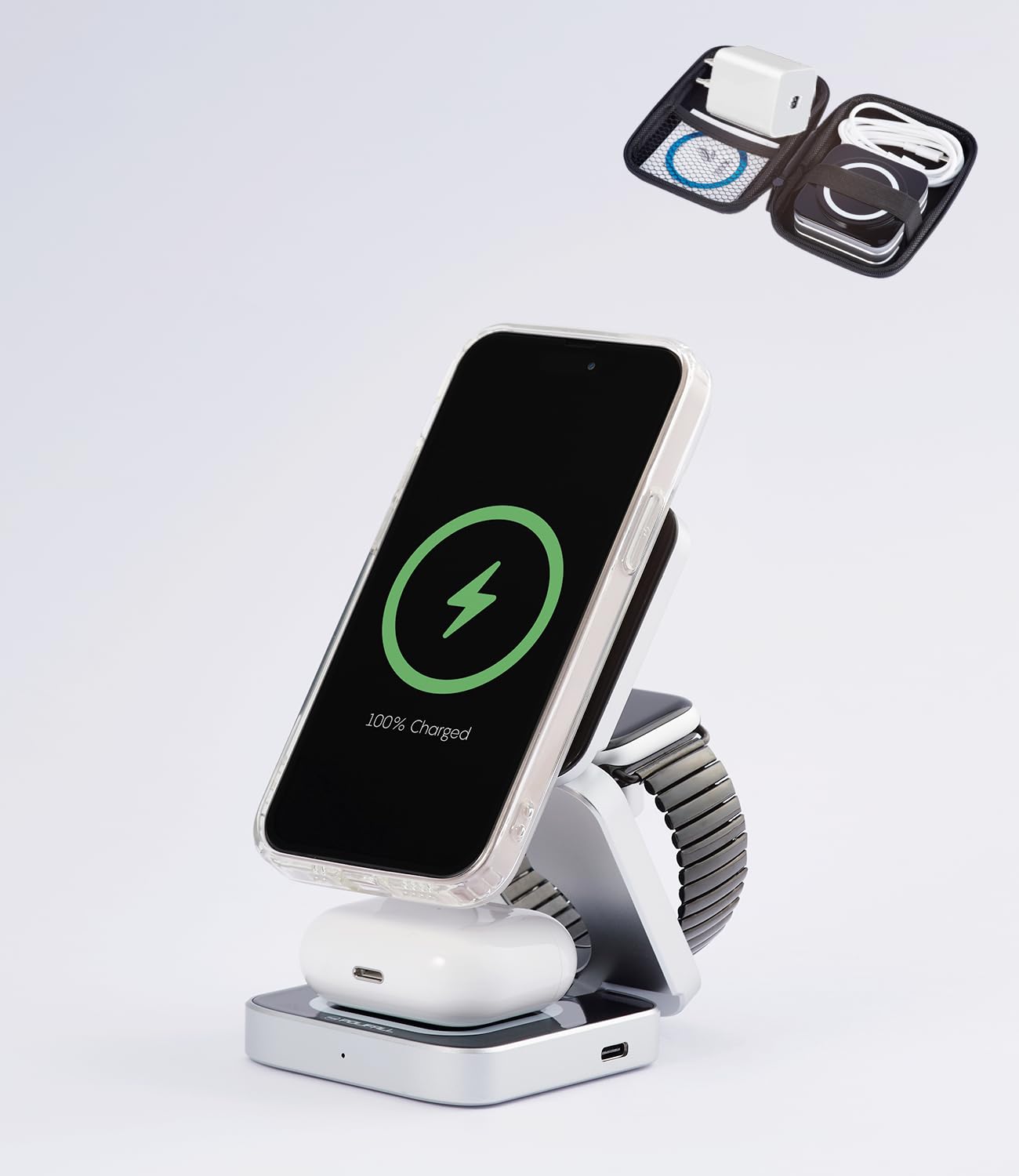 3 in 1 Charging Station for Apple, MagSafe Travel Foldable Wireless Charger for Multiple Devices_1