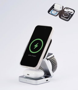 3 in 1 Charging Station for Apple, MagSafe Travel Foldable Wireless Charger for Multiple Devices