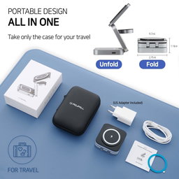 3 in 1 Charging Station for Apple, MagSafe Travel Foldable Wireless Charger for Multiple Devices