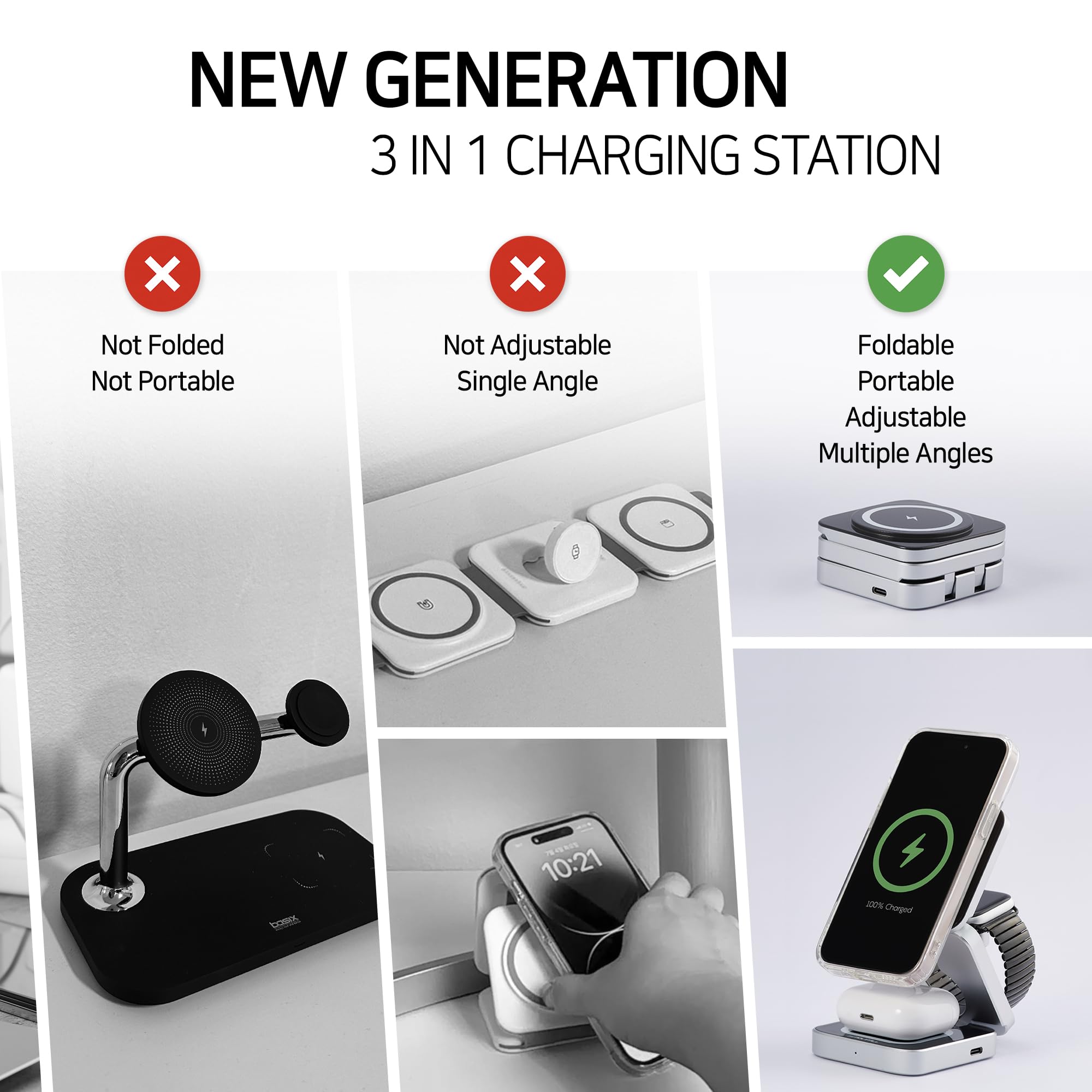 3 in 1 Charging Station for Apple, MagSafe Travel Foldable Wireless Charger for Multiple Devices_8