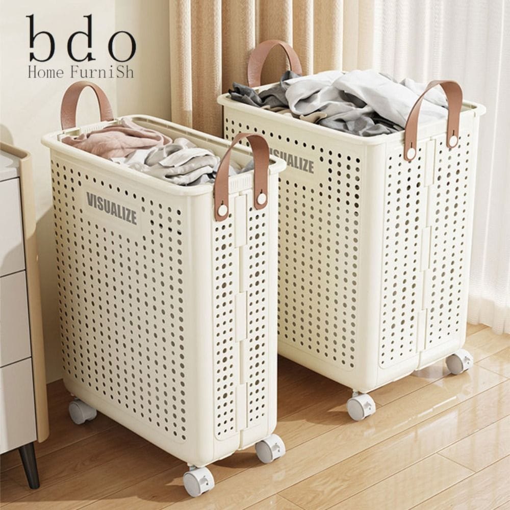 Foldable Multipurpose Hamper basket With Wheels _1