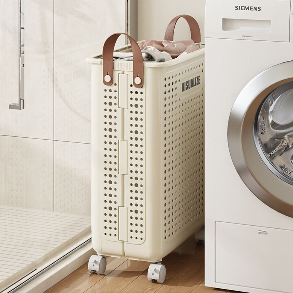 Foldable Multipurpose Hamper basket With Wheels _2