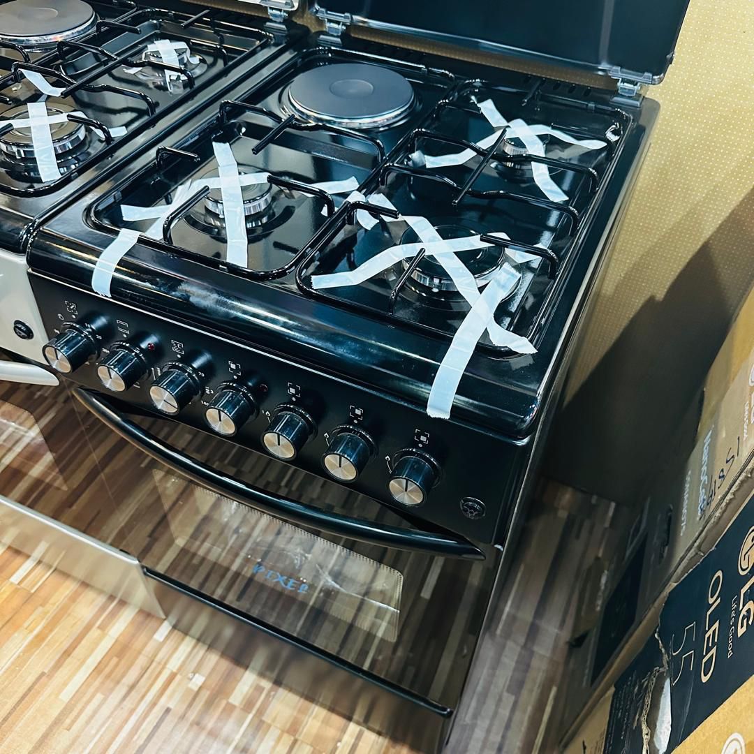 Pixel 3+1 electric gas cooker oven 60x50cm Black