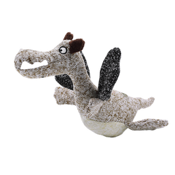 Knit Dino Brown Plush Pet Toy