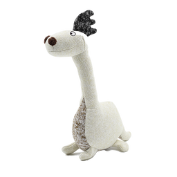 Knit Dino White Plush Pet Toy