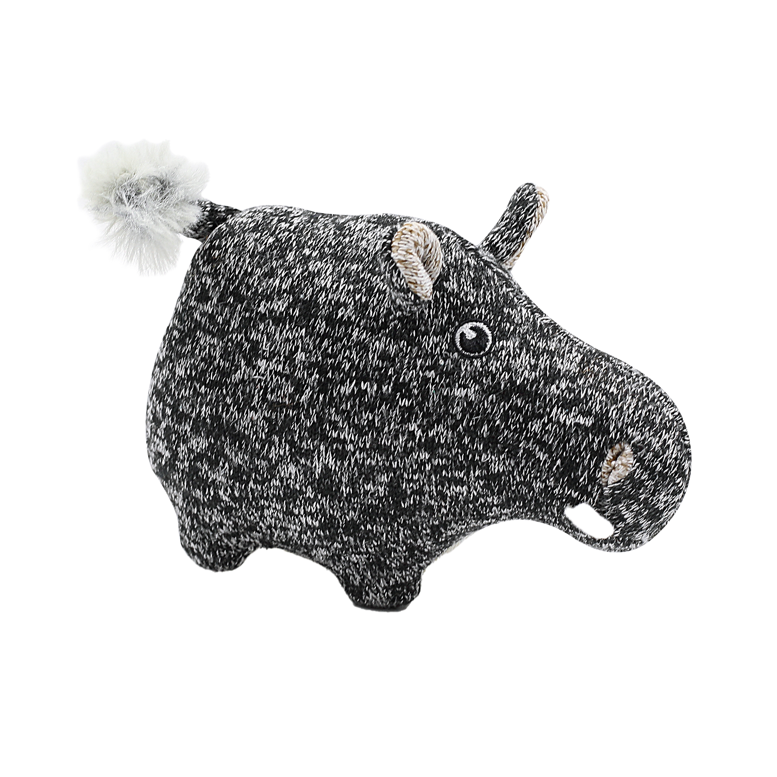 Knit Hippo Plush Pet Toy_0