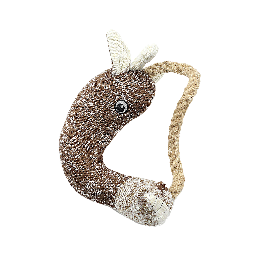 Knit Rhino Ring Plush Pet Toy