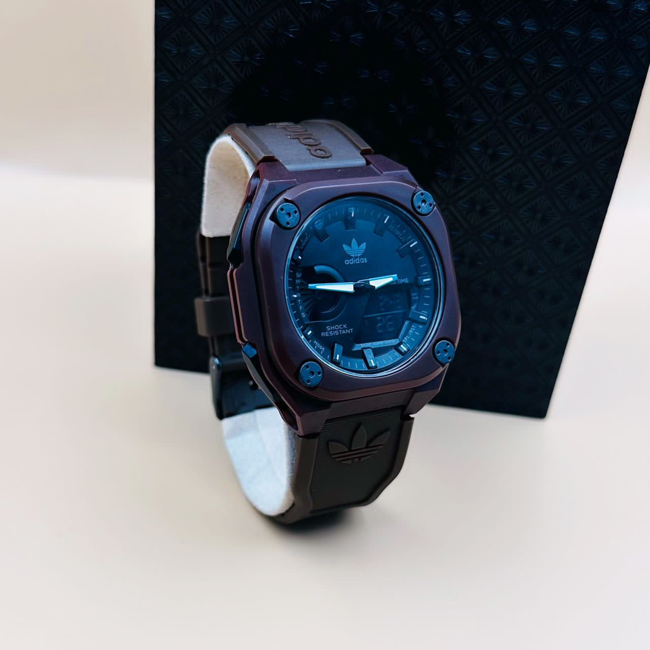 adidas Olive Resin Watch maroon