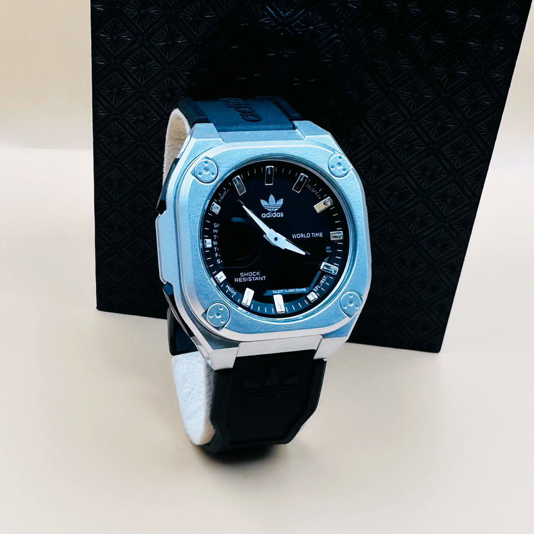 adidas Olive Resin Watch white & black