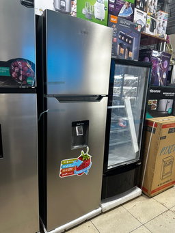 Pixel 358 litres double door fridge with water dispenser, top freezer