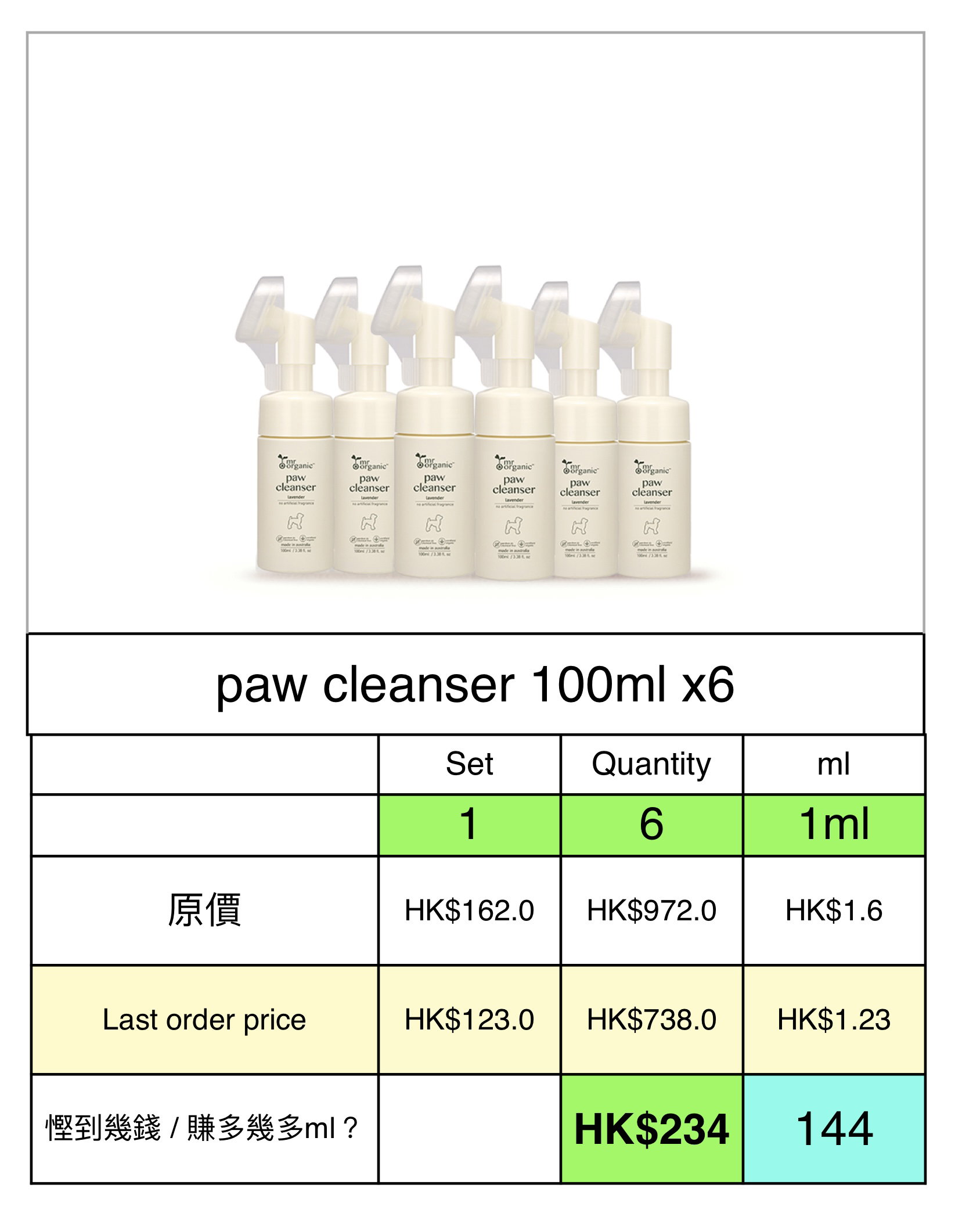  paw cleanser  100ml x6_1