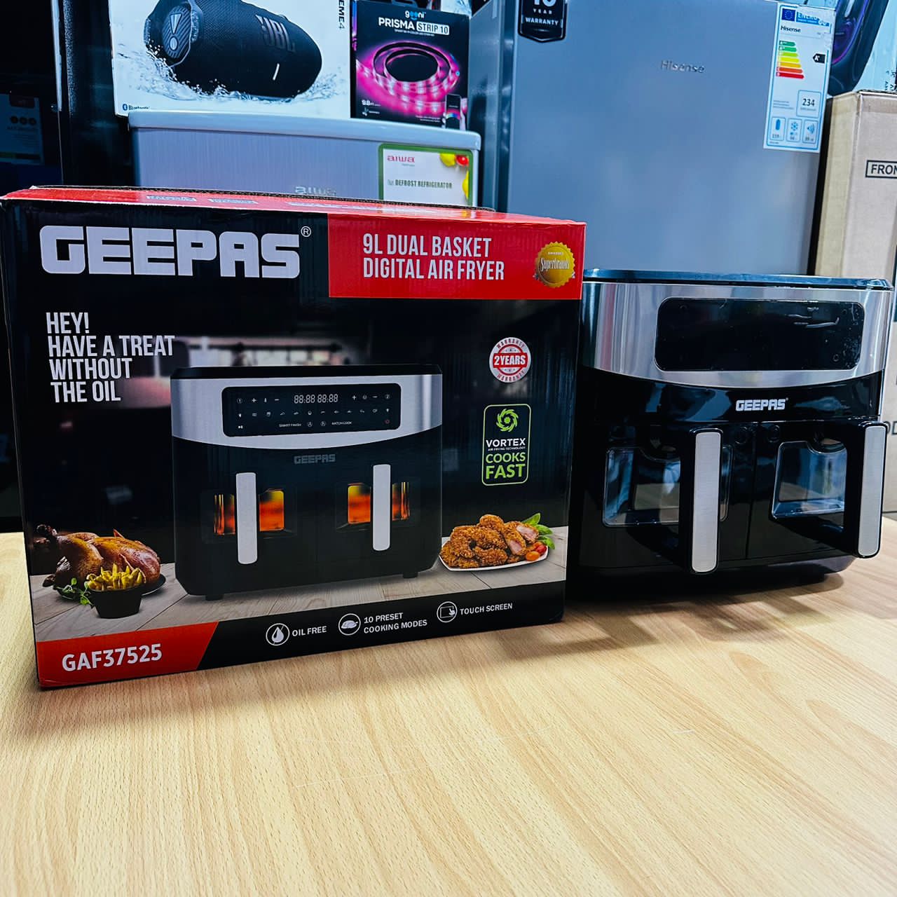 Geepas 9L digital air fryer GAF37525 dual baskets [ 4.5L + 4.5L _0