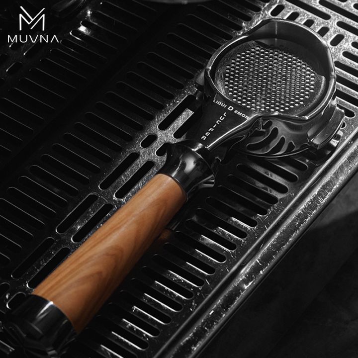 MUVNA - Lucifer Bottomless Portafilter Wood Grain 58mm_1