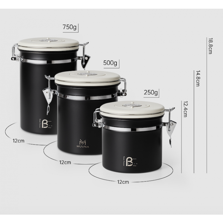 MUVNA - Coffee Storage Canister Creamy White _1