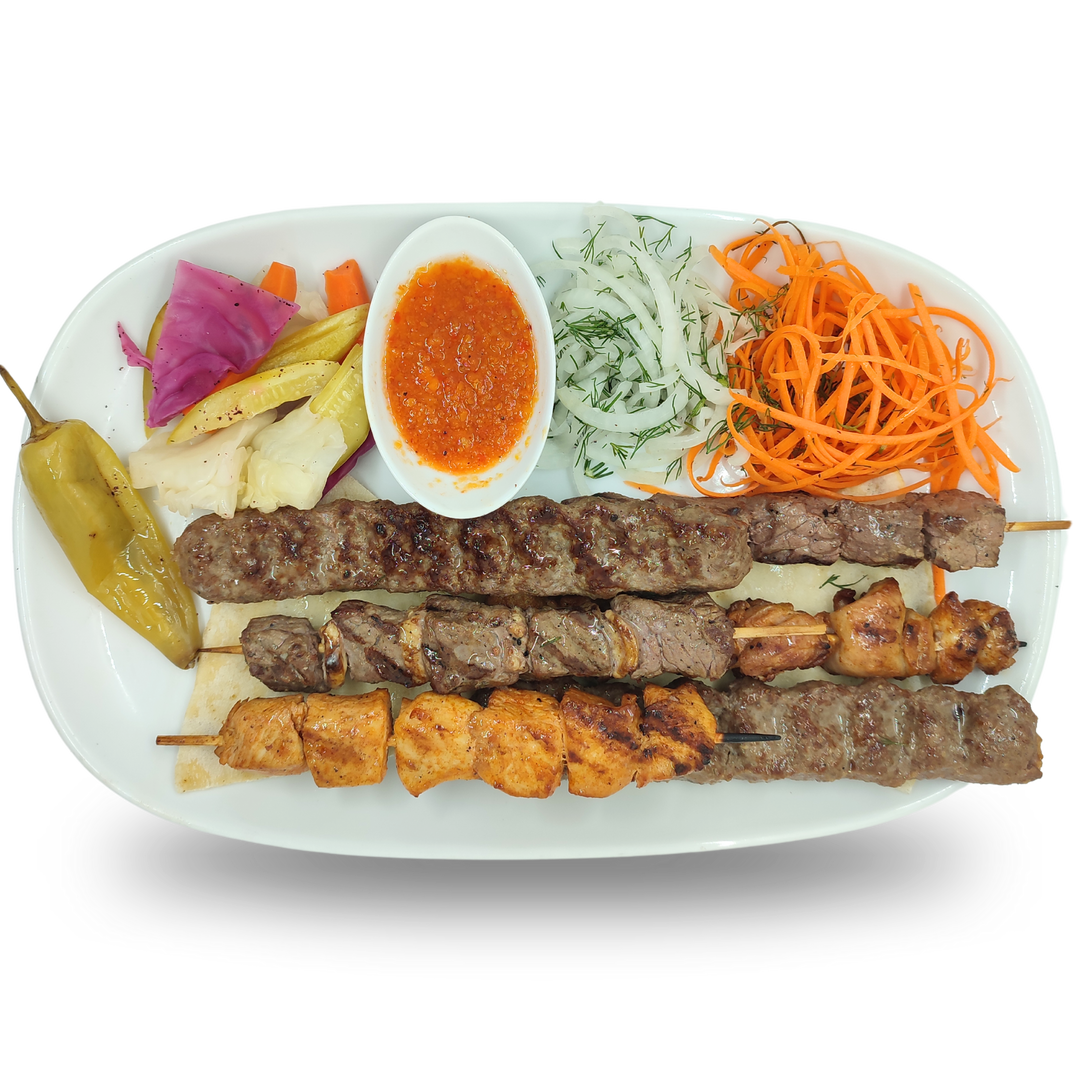 H6 - 2 Beef Lule Kebab, 2 Beef Sis Kebab, 2 Chicken Sis Kebab
