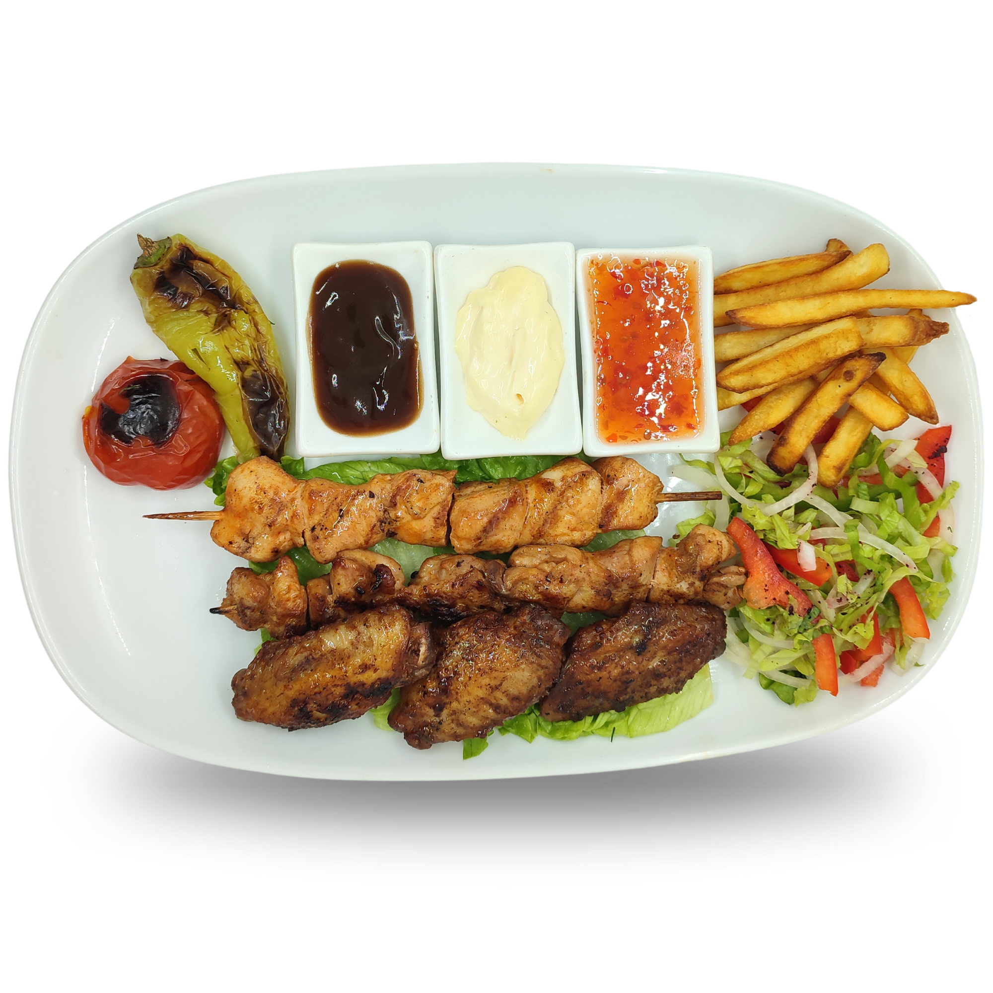 H2- 2 Chicken Sis Kebabs And 3 Chicken Wings_0