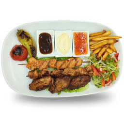 H2- 2 Chicken Sis Kebabs And 3 Chicken Wings