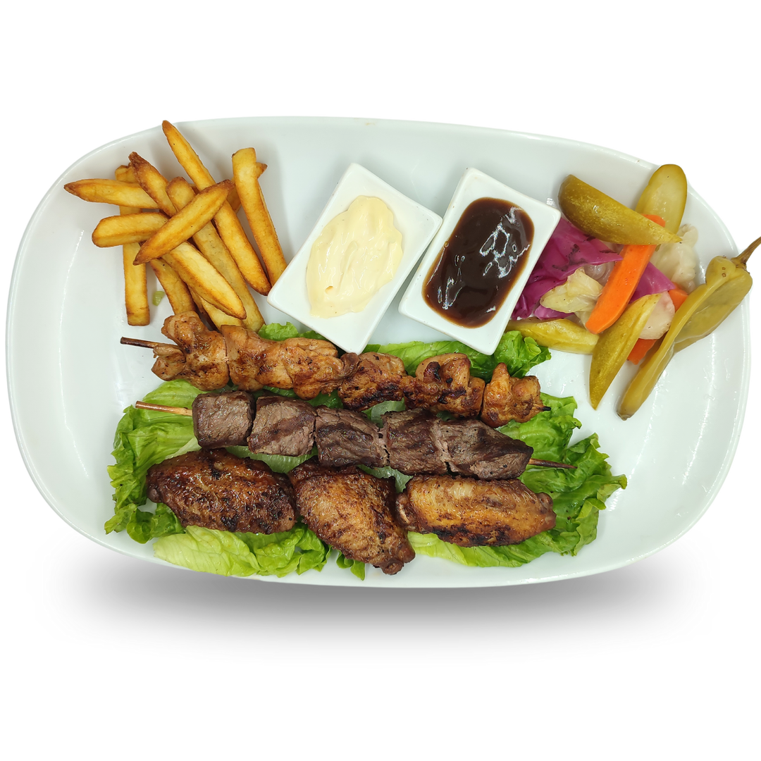 H4- 1 Beef Sis Kebab 1 Chicken Sis Kebap And 3 Wings