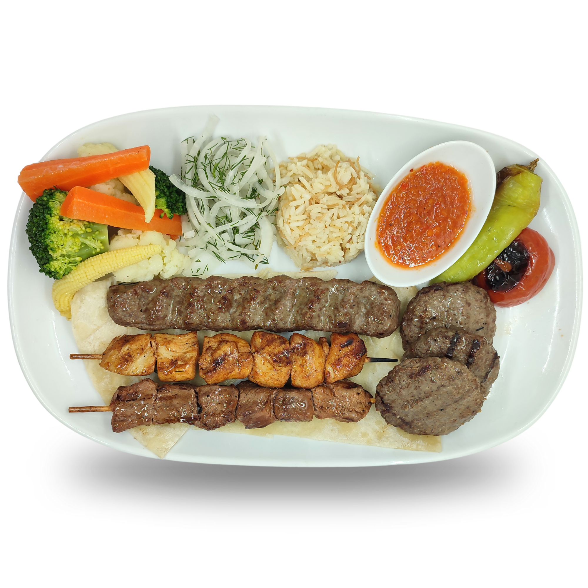 H5- 1 Beef Lule Kebab, 1 Beef Sis Kebab, 1 Chicken Kebab, 3 Meatball_0