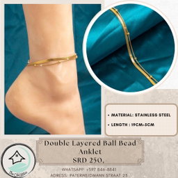 Double layered ball bead anklet 