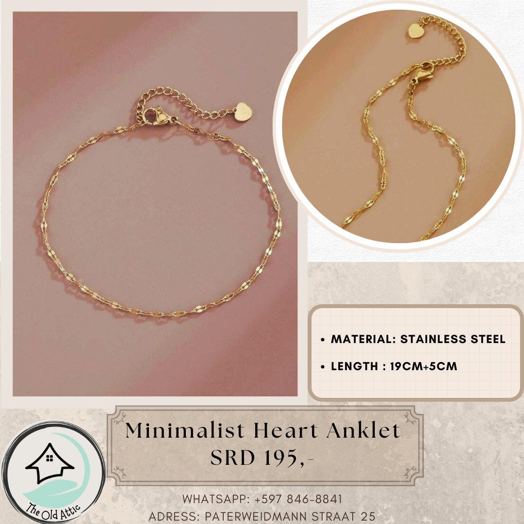 Minimalist heart anklet _0