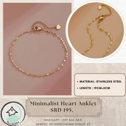 Minimalist heart anklet 