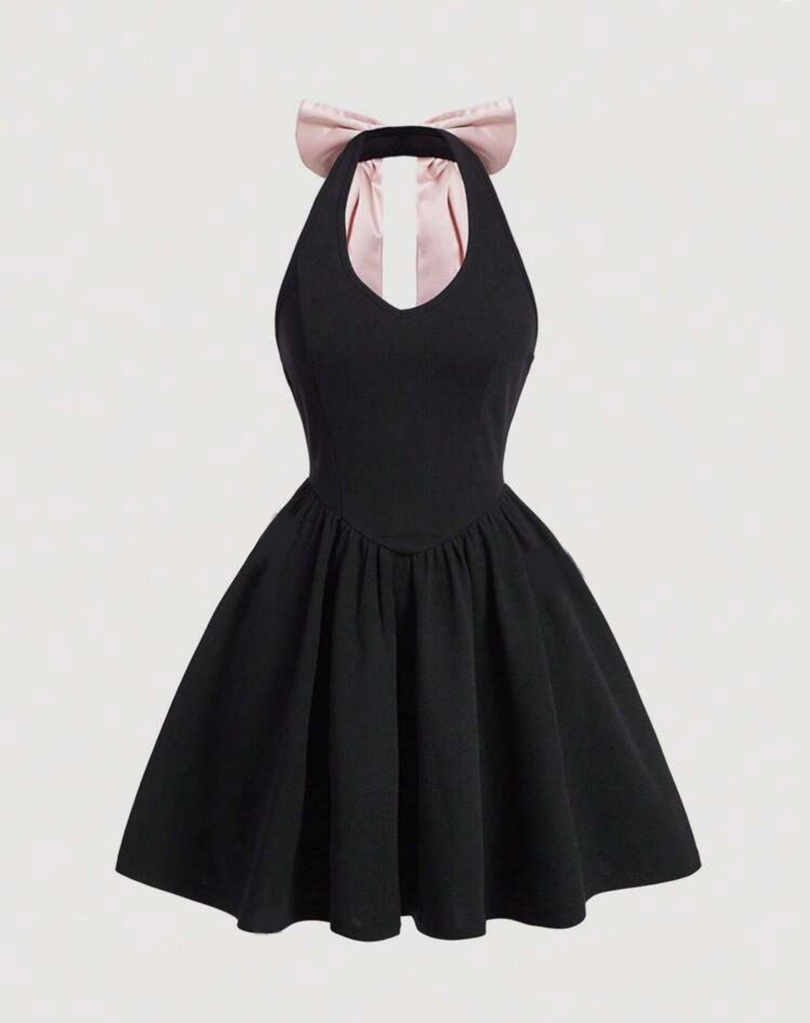Halter Neck Bow Dress_0