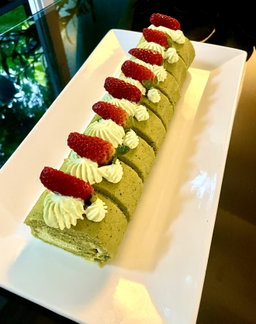 Matcha coconut swiss roll
