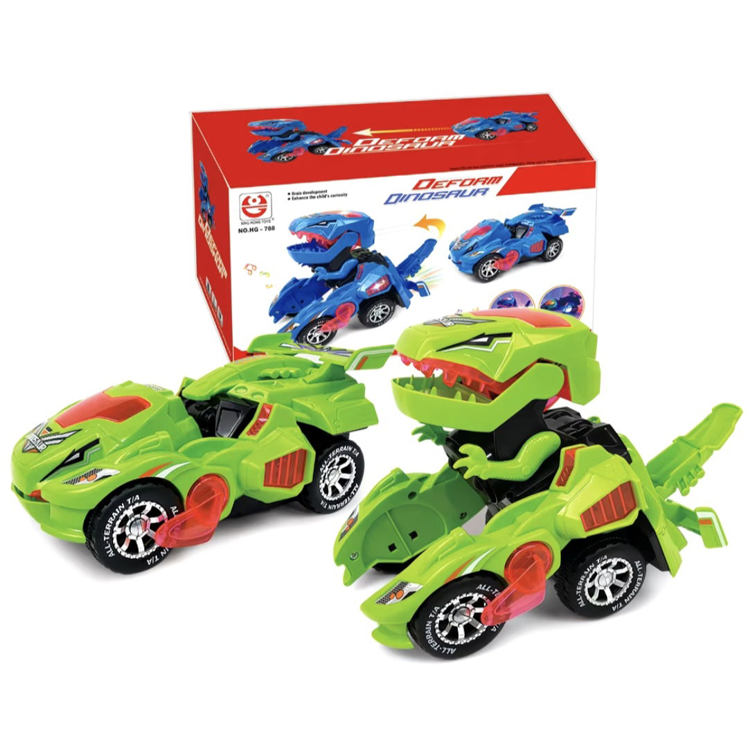 Jouets de voiture de déformation pour garçon, robot de transformation automatique, dinosaure modèle avec musique légère, cadeau, 2 en 1_7