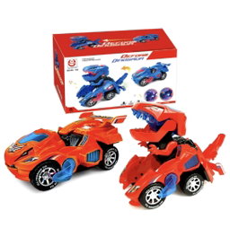 Jouets de voiture de déformation pour garçon, robot de transformation automatique, dinosaure modèle avec musique légère, cadeau, 2 en 1