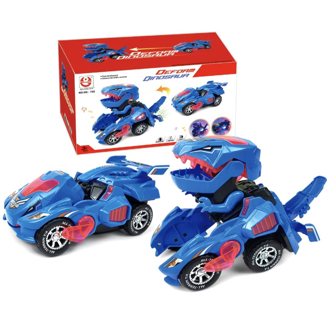 Jouets de voiture de déformation pour garçon, robot de transformation automatique, dinosaure modèle avec musique légère, cadeau, 2 en 1_5