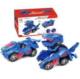 Jouets de voiture de déformation pour garçon, robot de transformation automatique, dinosaure modèle avec musique légère, cadeau, 2 en 1