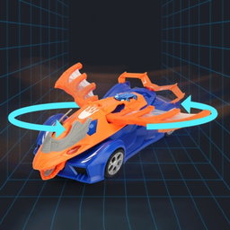 Voiture Robot ptérosaure 360° Rotatif avec Musique et Effets Lumineux 