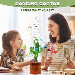 Cactus Interactif Parlant et Dansant avec Musique et Effets Lumineux 