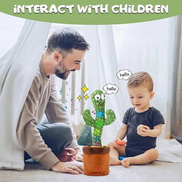 Cactus Interactif Parlant et Dansant avec Musique et Effets Lumineux 