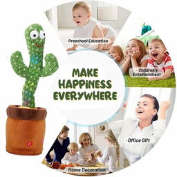 Cactus Interactif Parlant et Dansant avec Musique et Effets Lumineux 