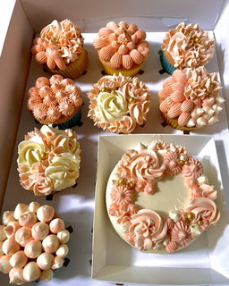 Mini coconut cake and cupcakes set 