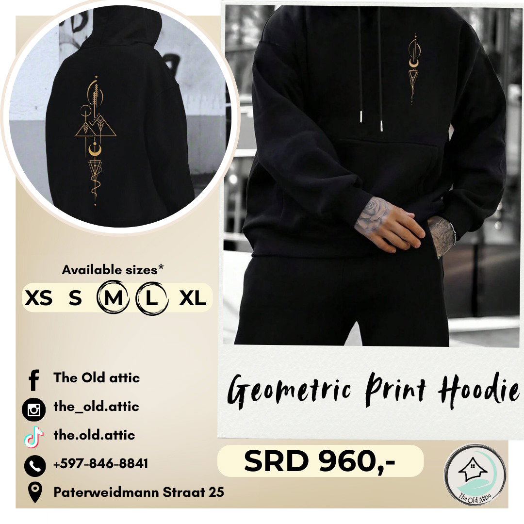 Geometric print hoodie _0