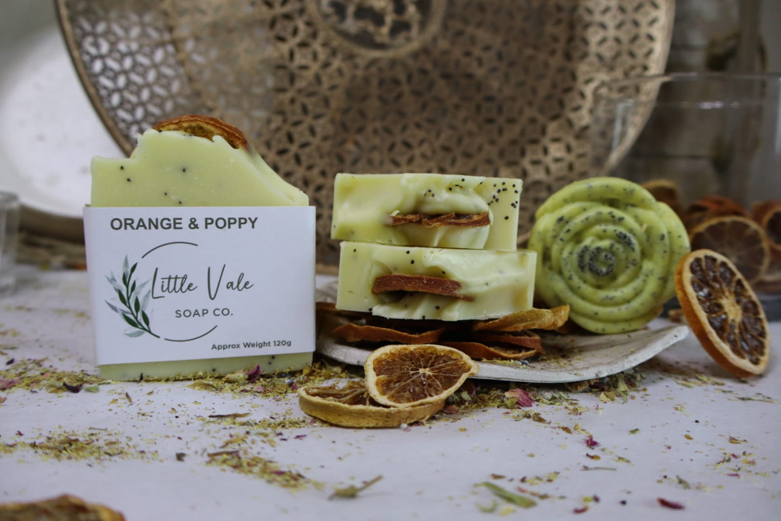 Orange & Poppy Seed Natural Soap. Approx 120 Grams_0
