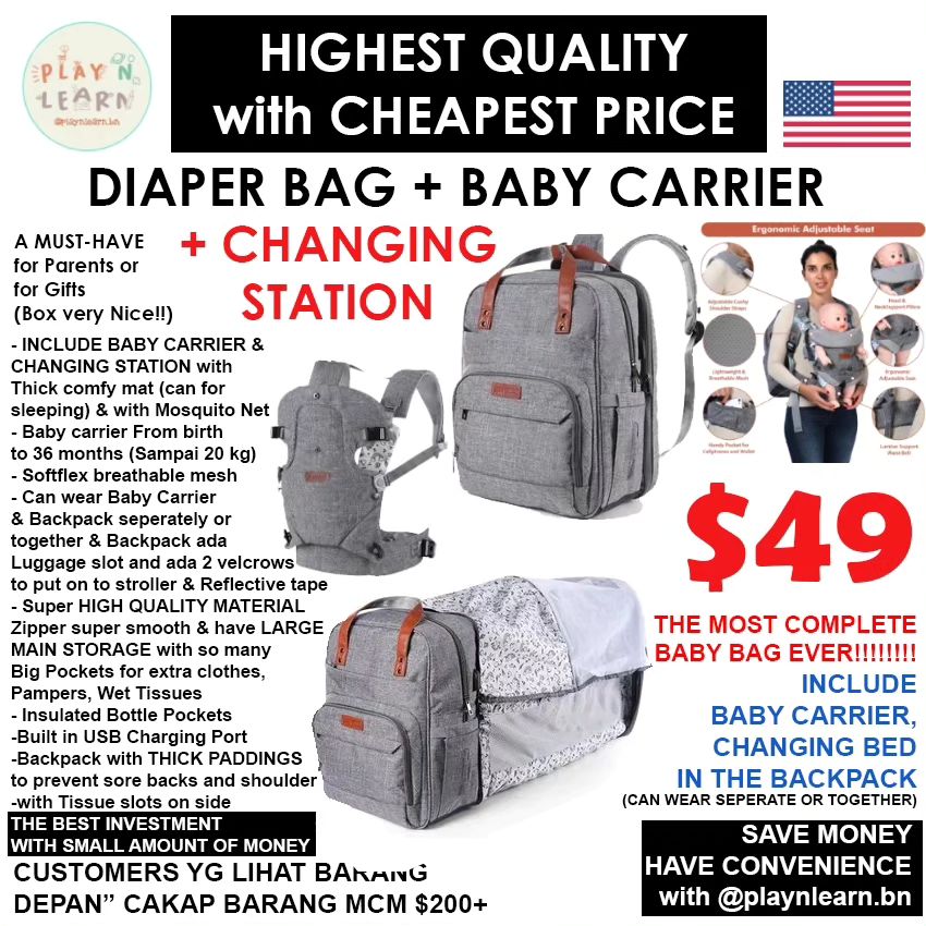 BENAS DIAPER BAG + BABY CARRIER _1