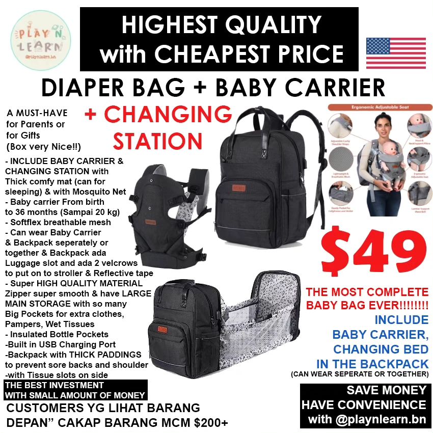 BENAS DIAPER BAG + BABY CARRIER 